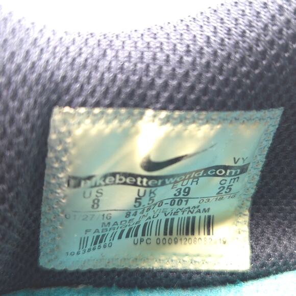 Nike FS Lite Run 3 Athletic Lace Up Shoe Womens Size 8 844670-001 Black Green - Picture 7 of 9